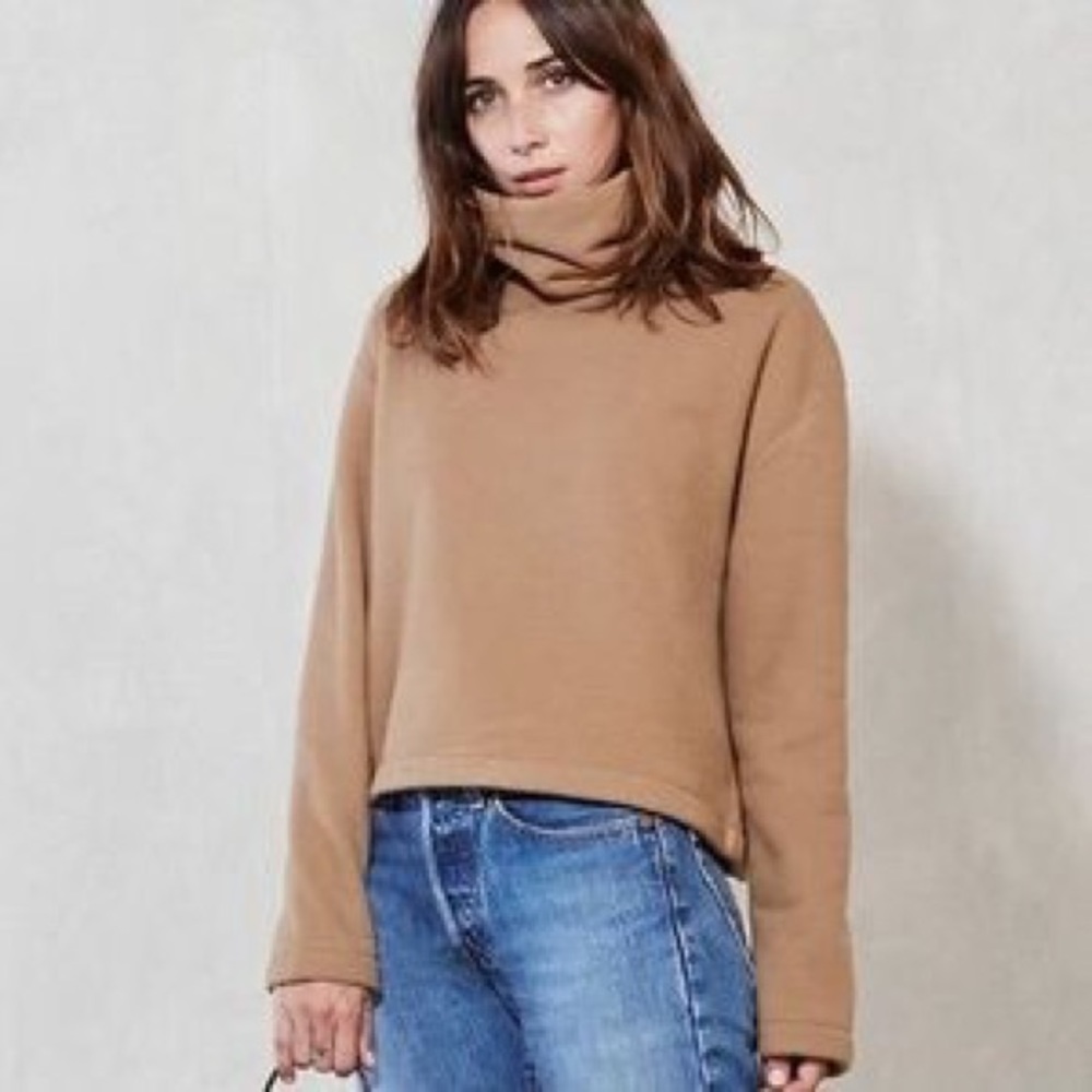 Reformation teddy sweater funnel turtleneck $138